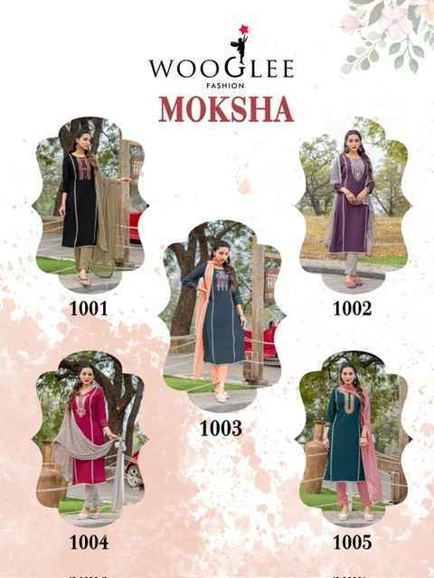 Wooglee Fashion Moksha Wholesale Viscouse Kurti Combo ( 5 pcs Catalogue )