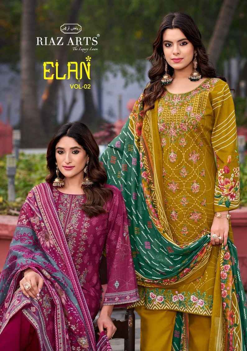 Riaz Arts Elan Vol 2 Suits Latest Catalog Wholesale Price ( 6 pcs Catalogue )