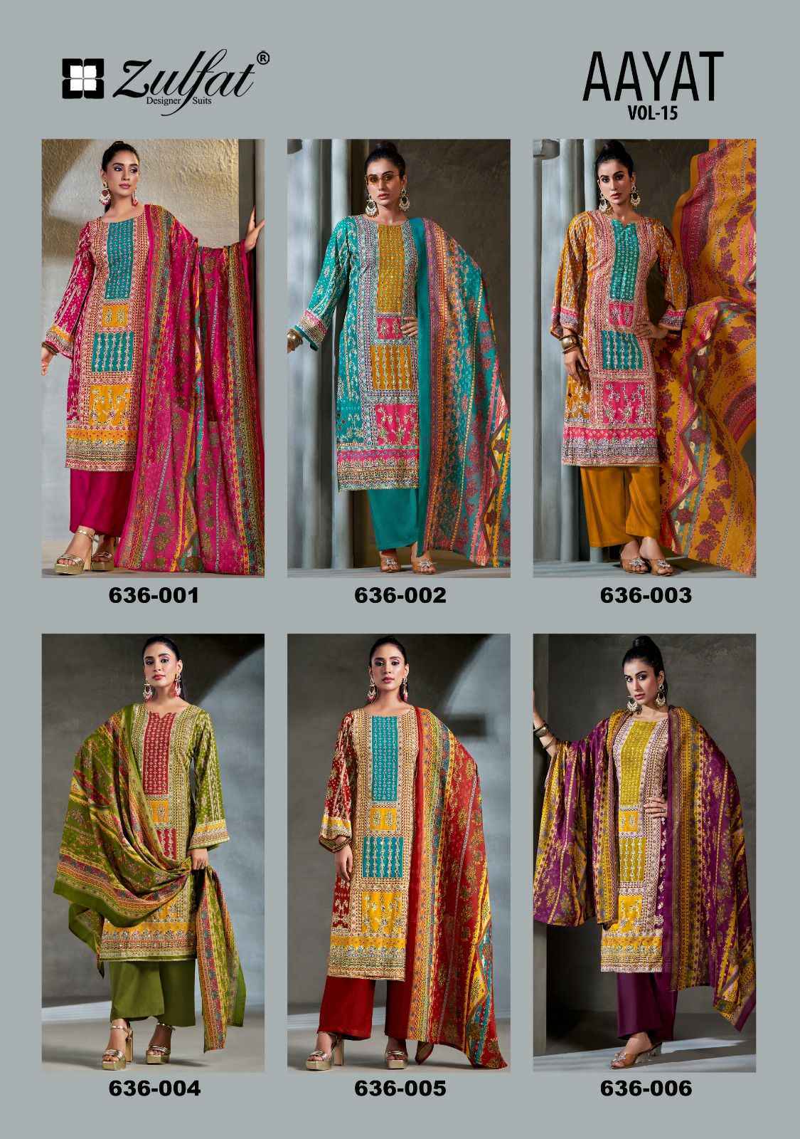 Zulfat Aayat Vol-15 Suits Latest Catalog Wholesale Price ( 6 Pcs Catalogue )