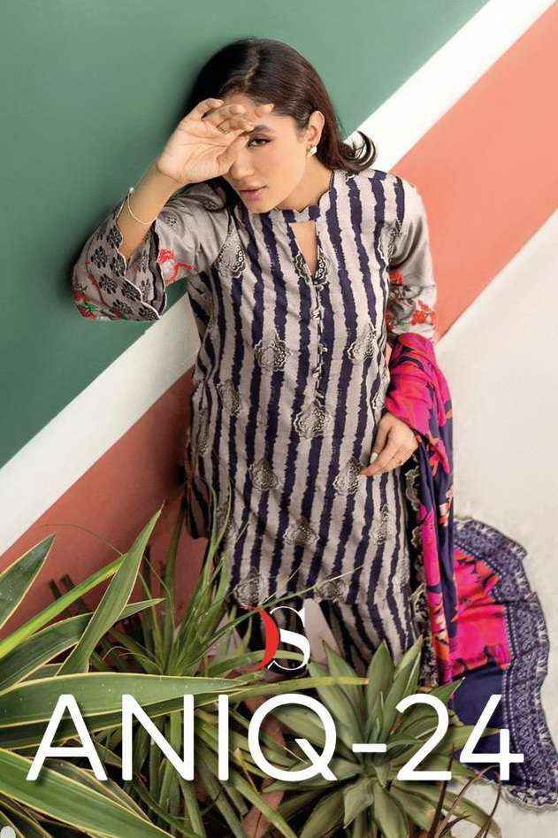 DEEPSY SUITS ANIQ 24 COTTON PAKISTANI DRESS MATERIAL ( 6 PCS CATALOG )