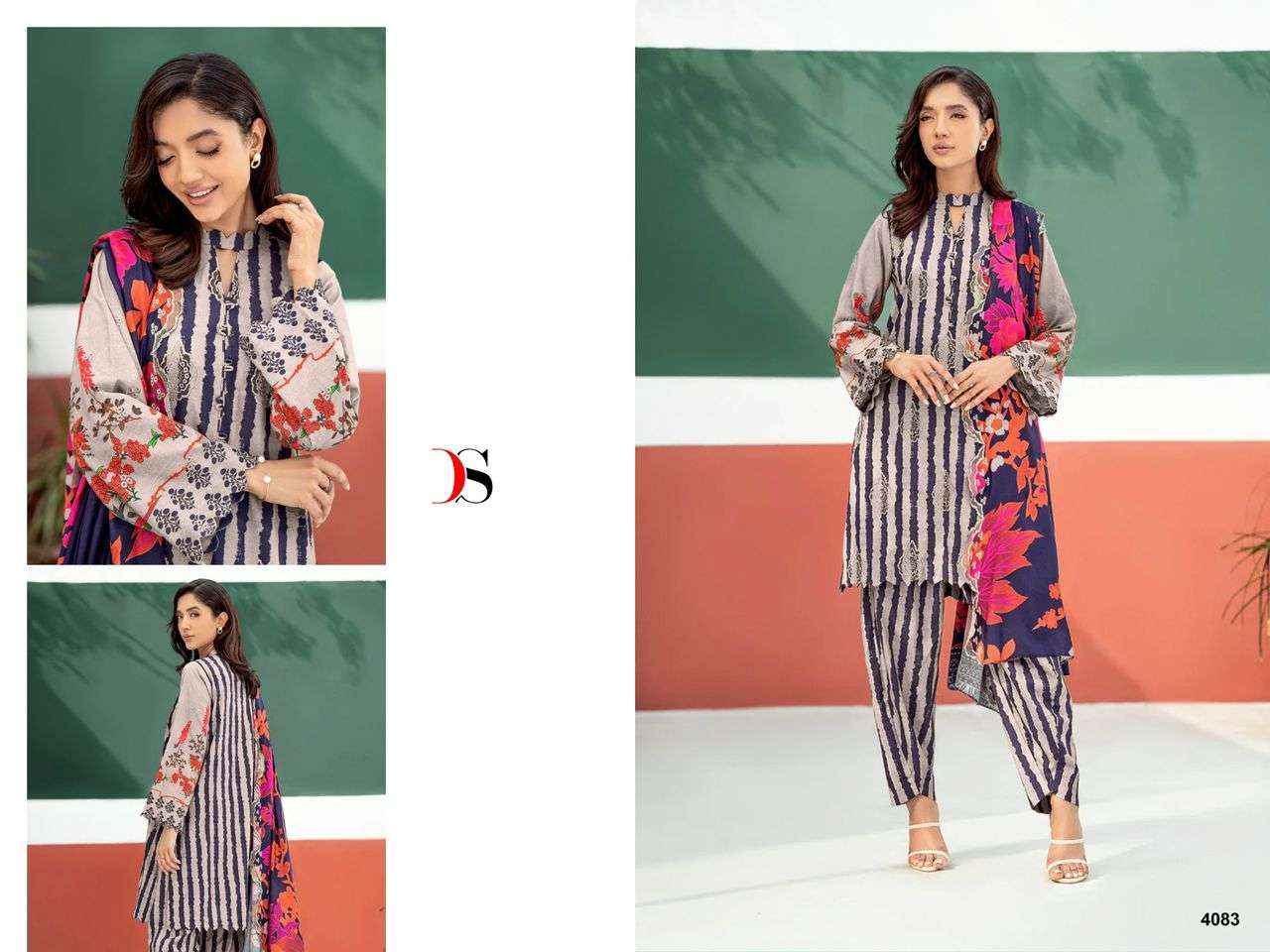 DEEPSY SUITS ANIQ 24 COTTON PAKISTANI DRESS MATERIAL ( 6 PCS CATALOG )