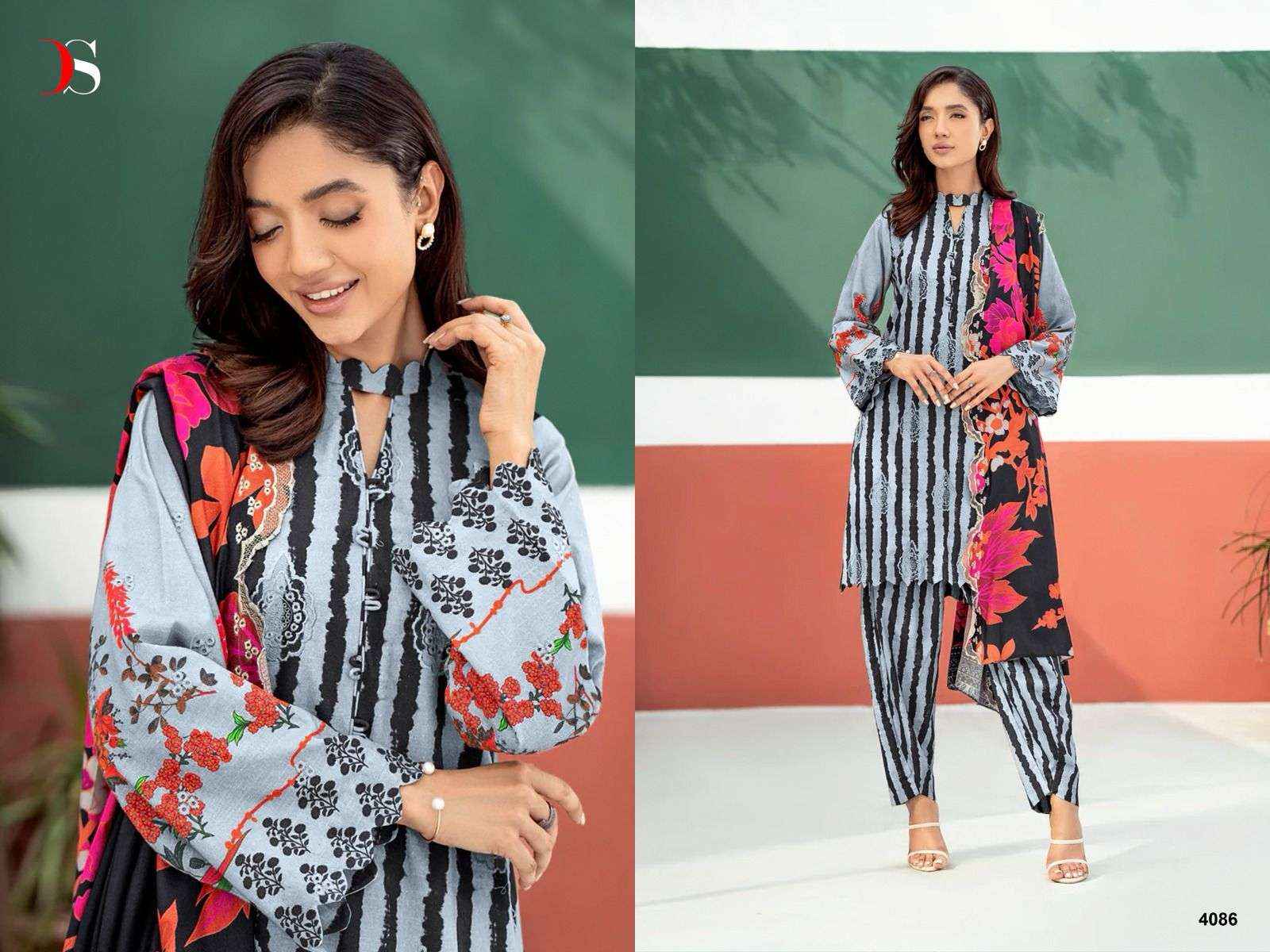 DEEPSY SUITS ANIQ 24 COTTON PAKISTANI DRESS MATERIAL ( 6 PCS CATALOG )