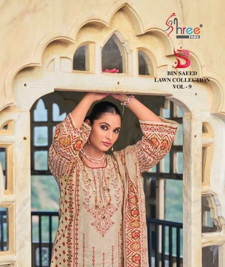 Shree Fabs Bin Saeed Lawn Collection Vol 9 Lawn Cotton Dress Material 