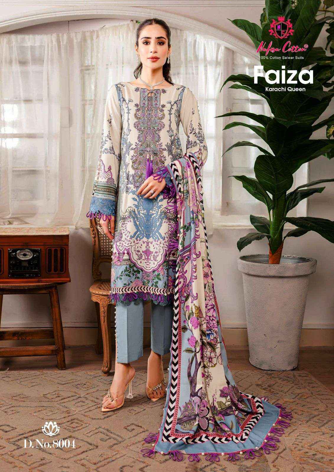 NAFISA COTTON FAIZA KARACHI QUEEN VOL 8 COTTON KARACHI SUIT ( 6 PCS CATALOG )