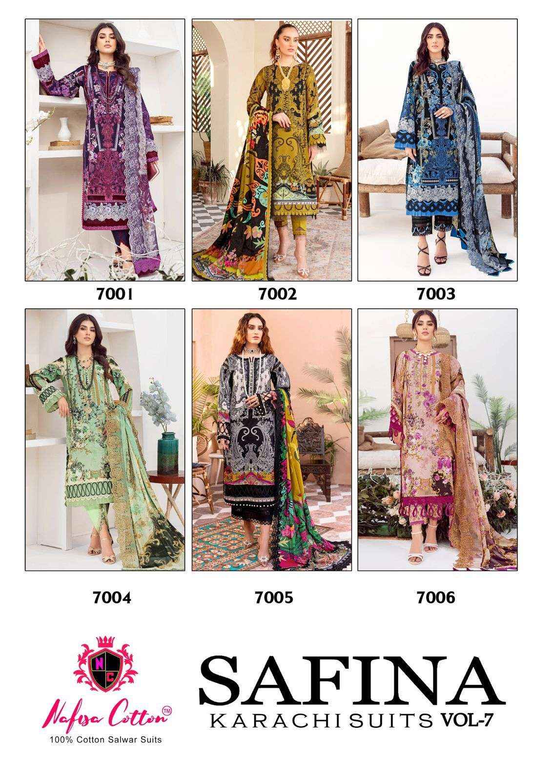 NAFISA COTTON SAFINA VOL 7 COTTON DIGITAL PRINT SUIT ( 6 PCS CATALOG )