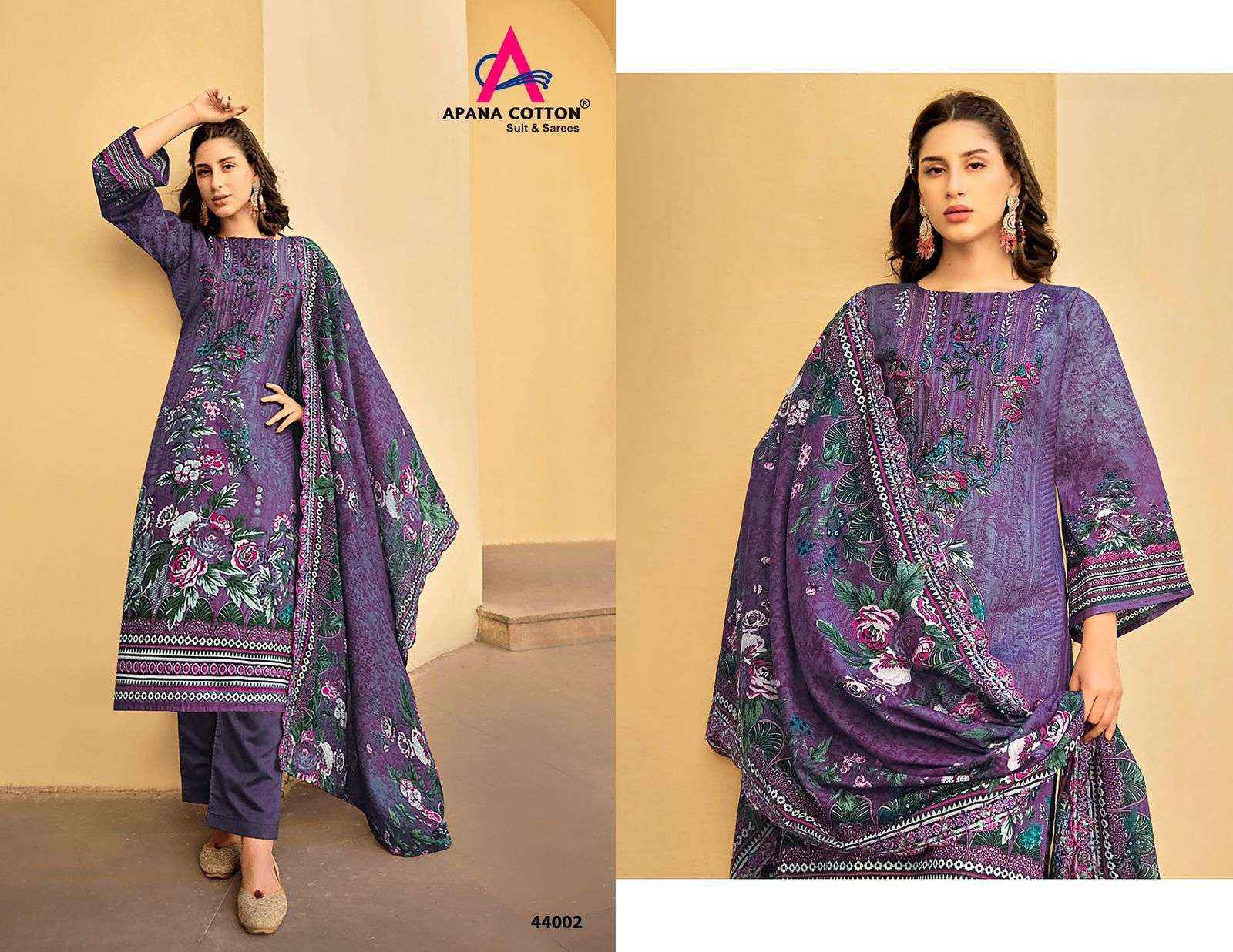 APANA COTTON RAZIA SULTAN VOL 44 COTTON PAKISTANI SUITS ( 10 PCS CATALOG )