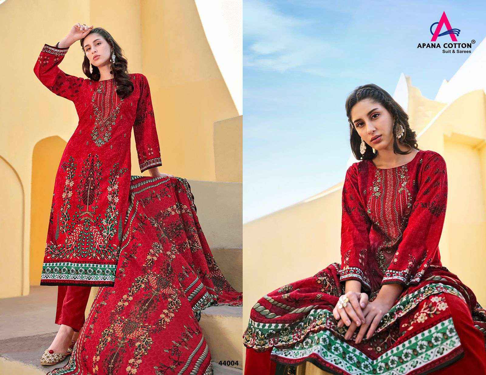 APANA COTTON RAZIA SULTAN VOL 44 COTTON PAKISTANI SUITS ( 10 PCS CATALOG )