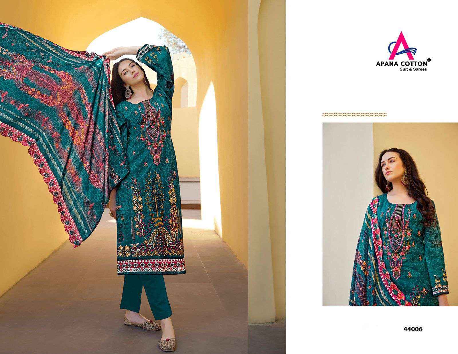 APANA COTTON RAZIA SULTAN VOL 44 COTTON PAKISTANI SUITS ( 10 PCS CATALOG )