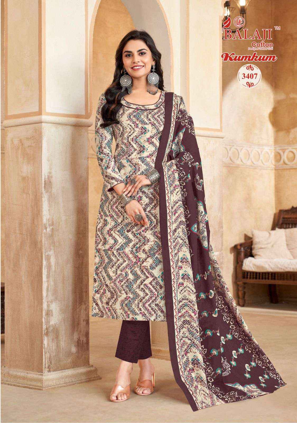 BALAJI COTTON KUMKUM VOL 34 COTTON DRESS MATERIAL ( 12 PCS CATALOG )