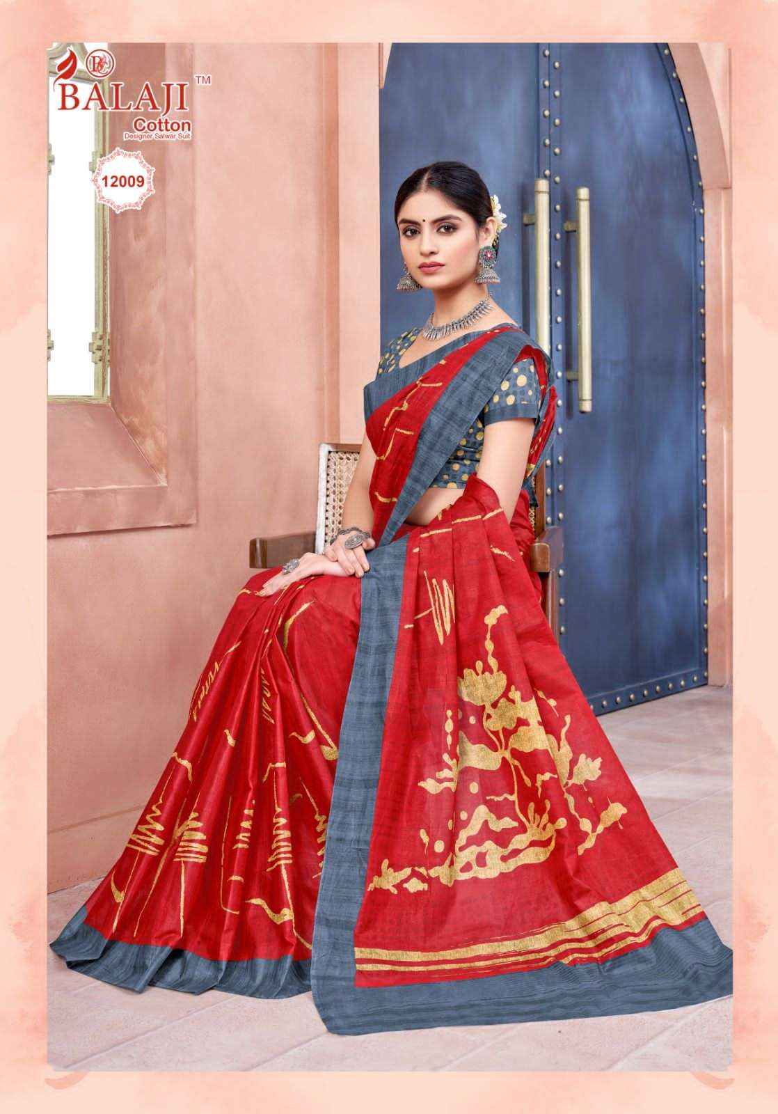 BALAJI COTTON LEELAVATHI VOL 12 PURE COTTON SAREE ( 20 PCS CATALOG )