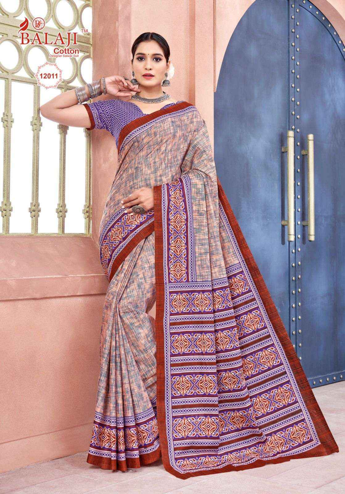 BALAJI COTTON LEELAVATHI VOL 12 PURE COTTON SAREE ( 20 PCS CATALOG )