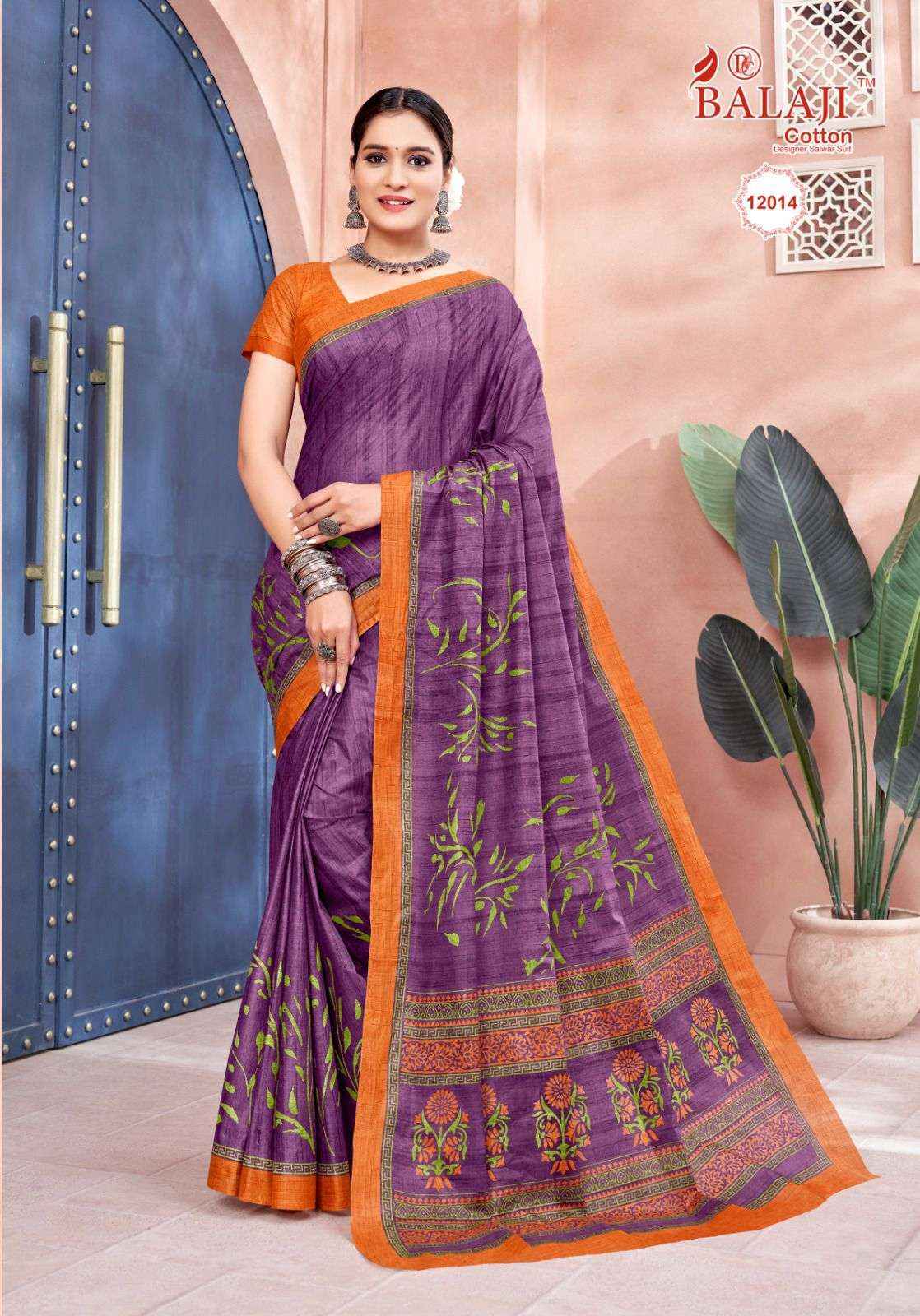 BALAJI COTTON LEELAVATHI VOL 12 PURE COTTON SAREE ( 20 PCS CATALOG )