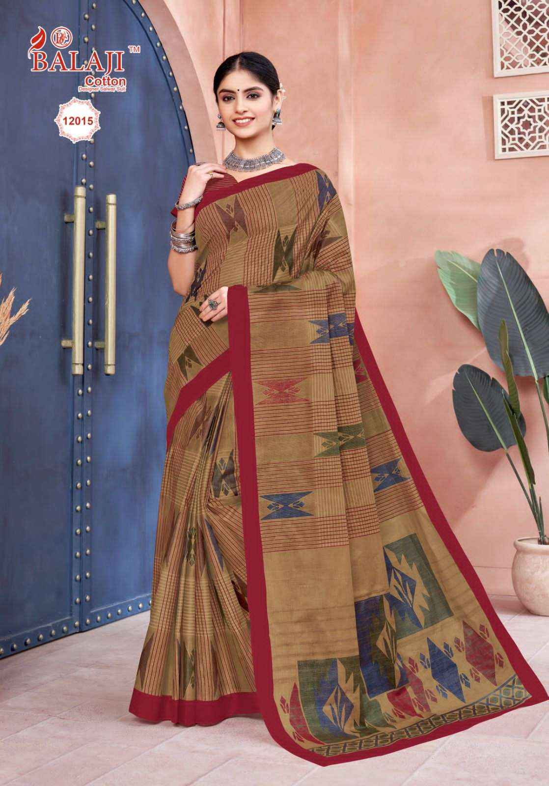 BALAJI COTTON LEELAVATHI VOL 12 PURE COTTON SAREE ( 20 PCS CATALOG )