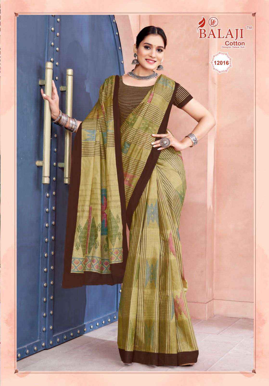 BALAJI COTTON LEELAVATHI VOL 12 PURE COTTON SAREE ( 20 PCS CATALOG )