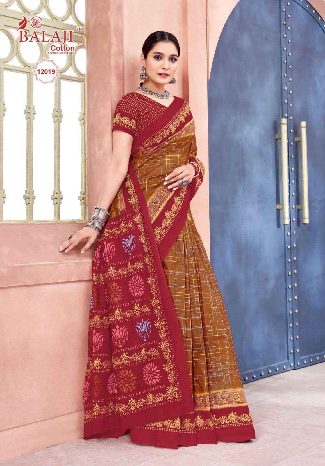 BALAJI COTTON LEELAVATHI VOL 12 PURE COTTON SAREE ( 20 PCS CATALOG )