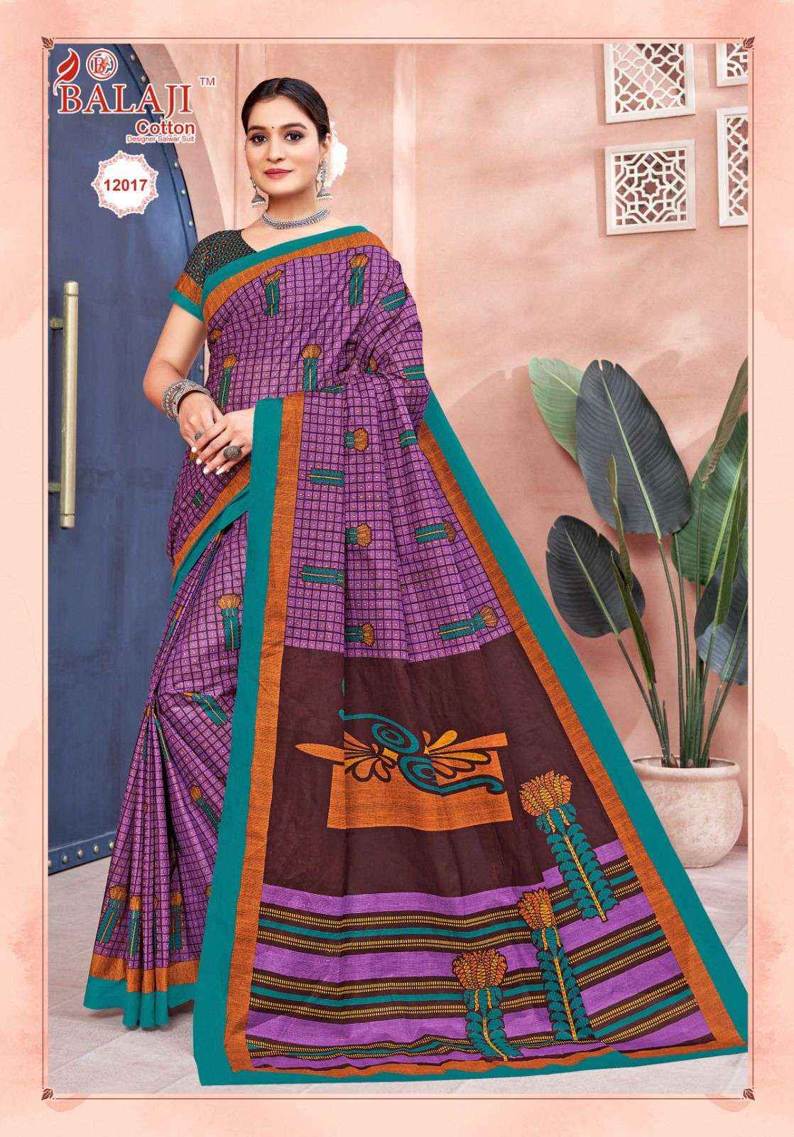 BALAJI COTTON LEELAVATHI VOL 12 PURE COTTON SAREE ( 20 PCS CATALOG )