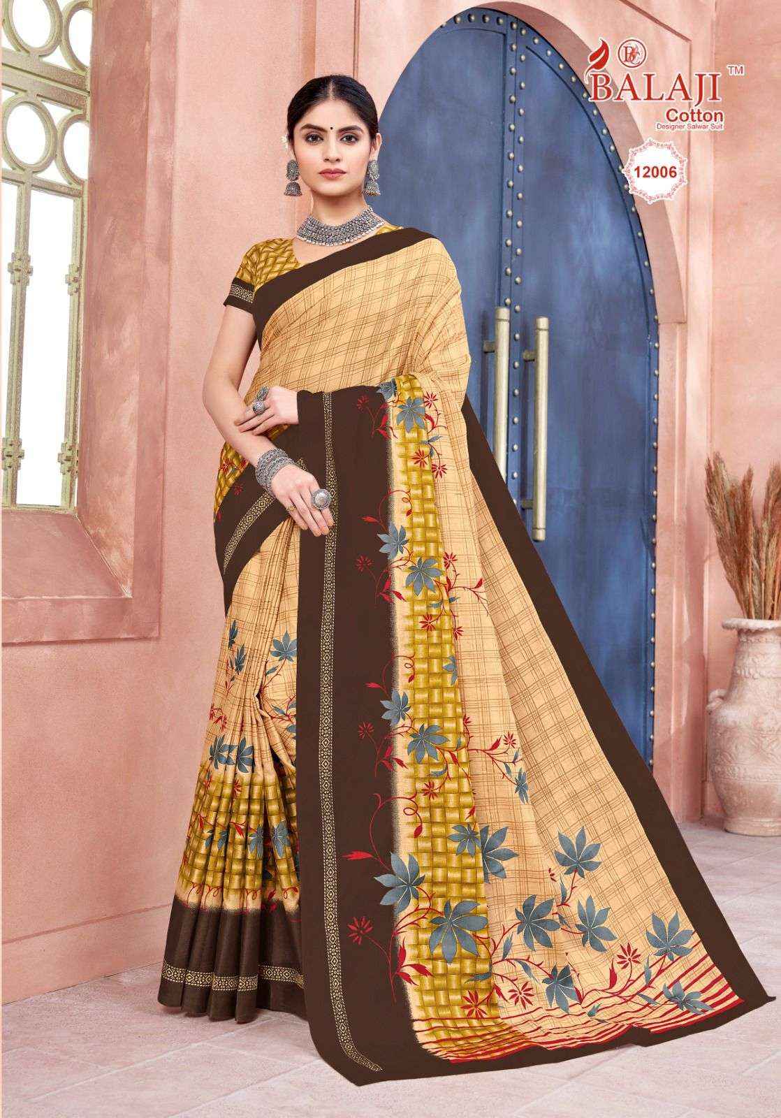 BALAJI COTTON LEELAVATHI VOL 12 PURE COTTON SAREE ( 20 PCS CATALOG )