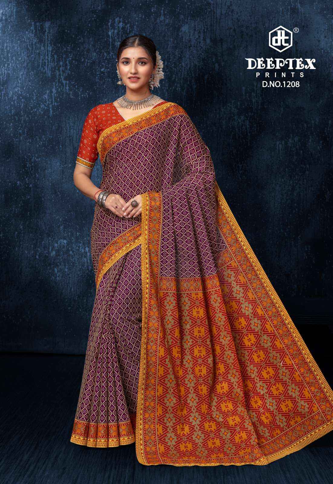 DEEPTEX PRINTS PRIME TIME VOL 12 COTTON PRINT SAREE ( 10 PCS CATALOG )