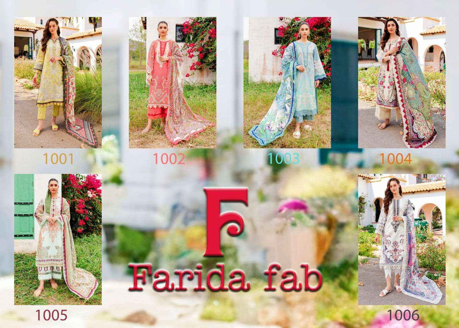 FARIDA FAB KARACHI PRINT VOL 1 COTTON PAKISTANI SUIT ( 6 PCS CATALOG )