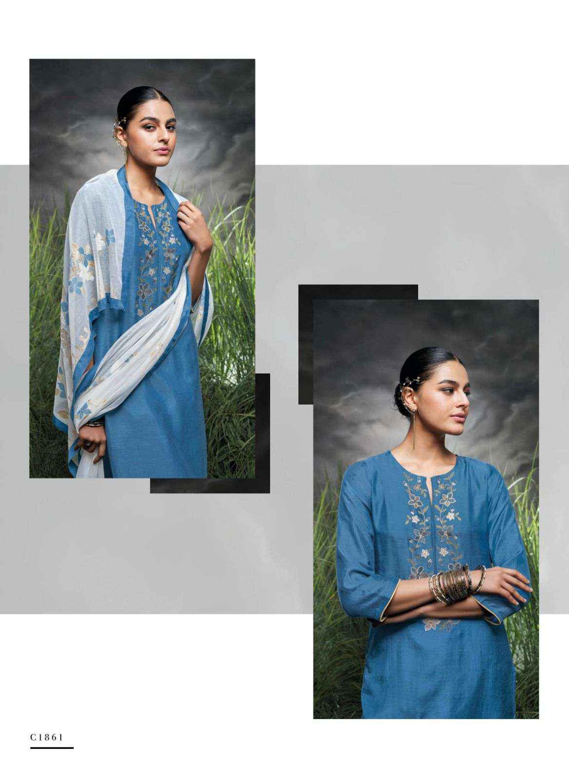 Ganga Vashti Designer Silk Ladies Dress Material Wholesale Price ( 6 Pcs Catalog )