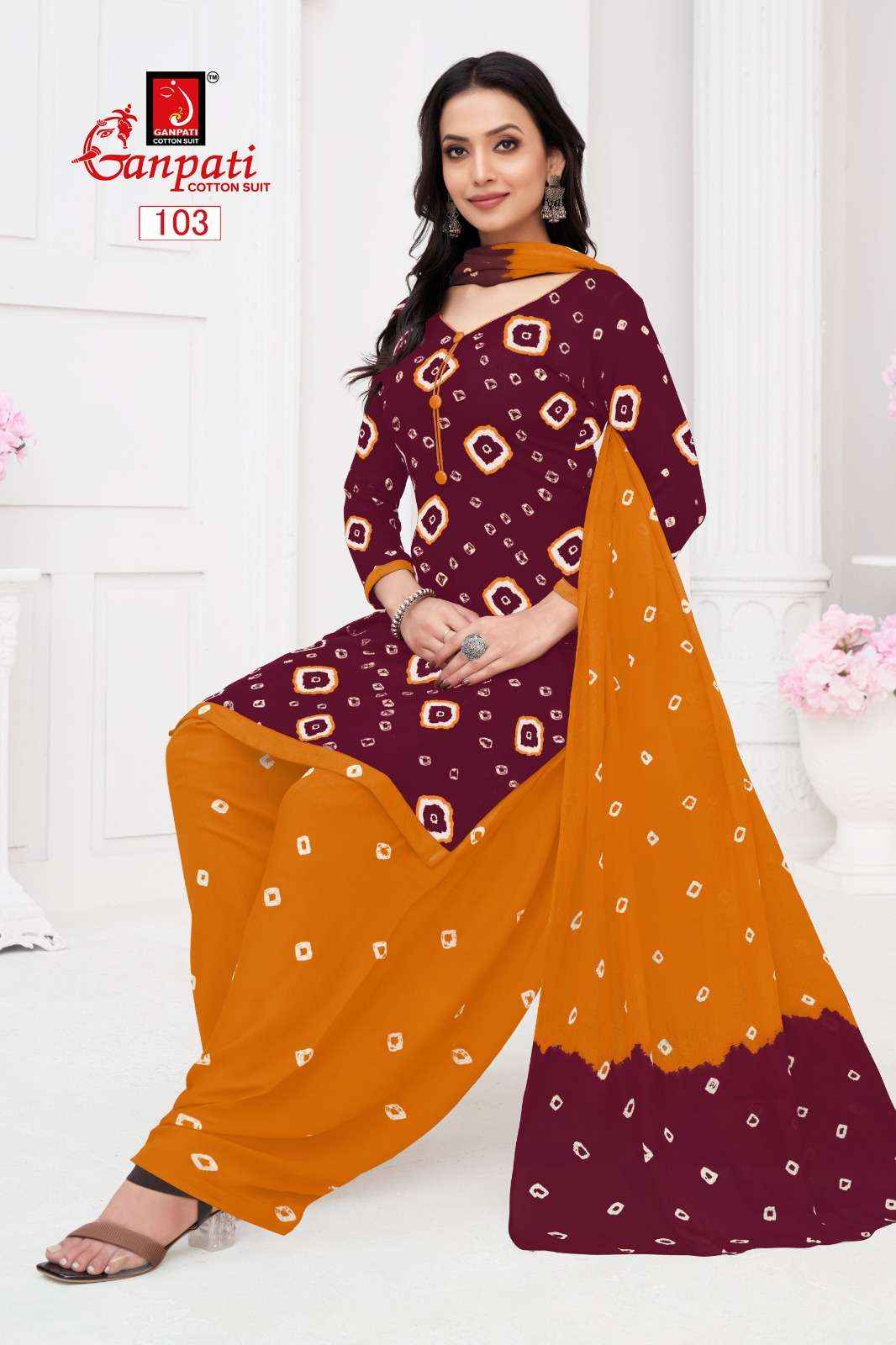 GANPATI BANDHANI VOL 1 COTTON PRINT SALWAR SUIT ( 6 PCS CATALOG )