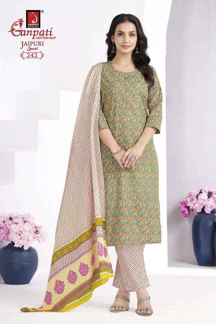 Ganpati Jaipuri Special Vol 10 Pure Cotton Readymade Suits ( 15 Pcs Catalog )