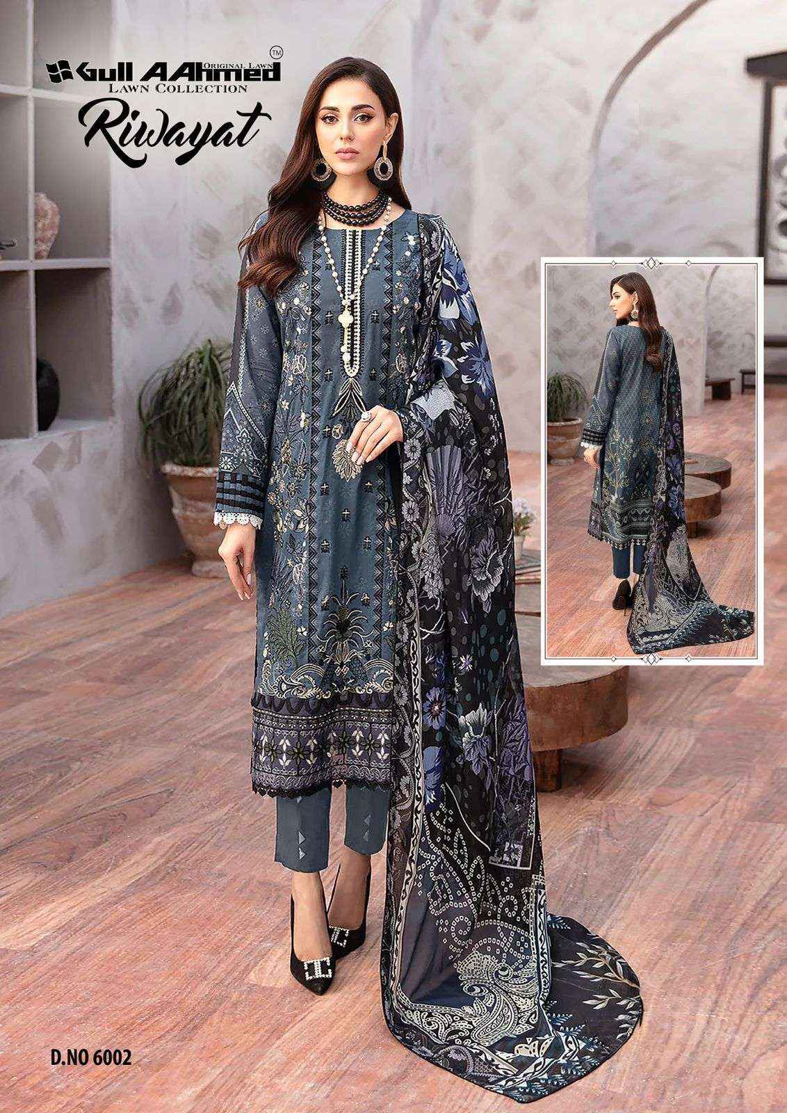 GULL AAHMED RIWAYAT VOL 6 LAWN COTTON PAKISTANI SUITS ( 6 PCS CATALOG )