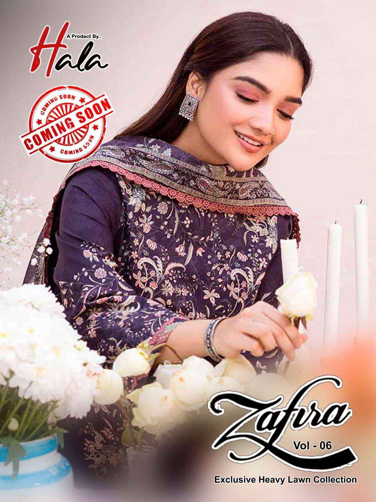 HALA ZAFIRA VOL 6 LAWN COTTON KARACHI PRINT SALWAR SUIT ( 6 PCS CATALOG )