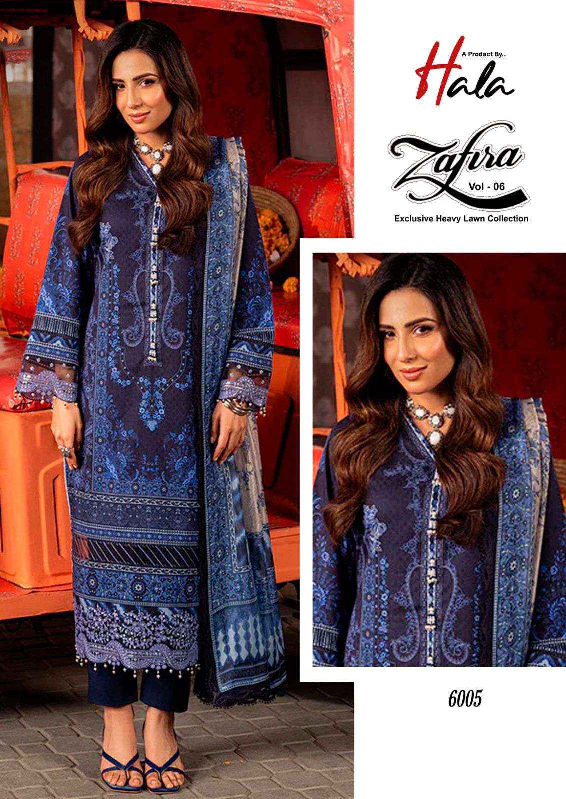 HALA ZAFIRA VOL 6 LAWN COTTON KARACHI PRINT SALWAR SUIT ( 6 PCS CATALOG )