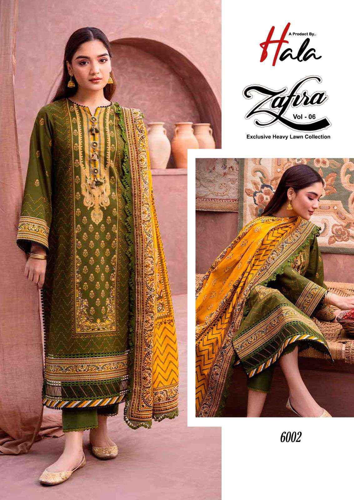 HALA ZAFIRA VOL 6 LAWN COTTON KARACHI PRINT SALWAR SUIT ( 6 PCS CATALOG )