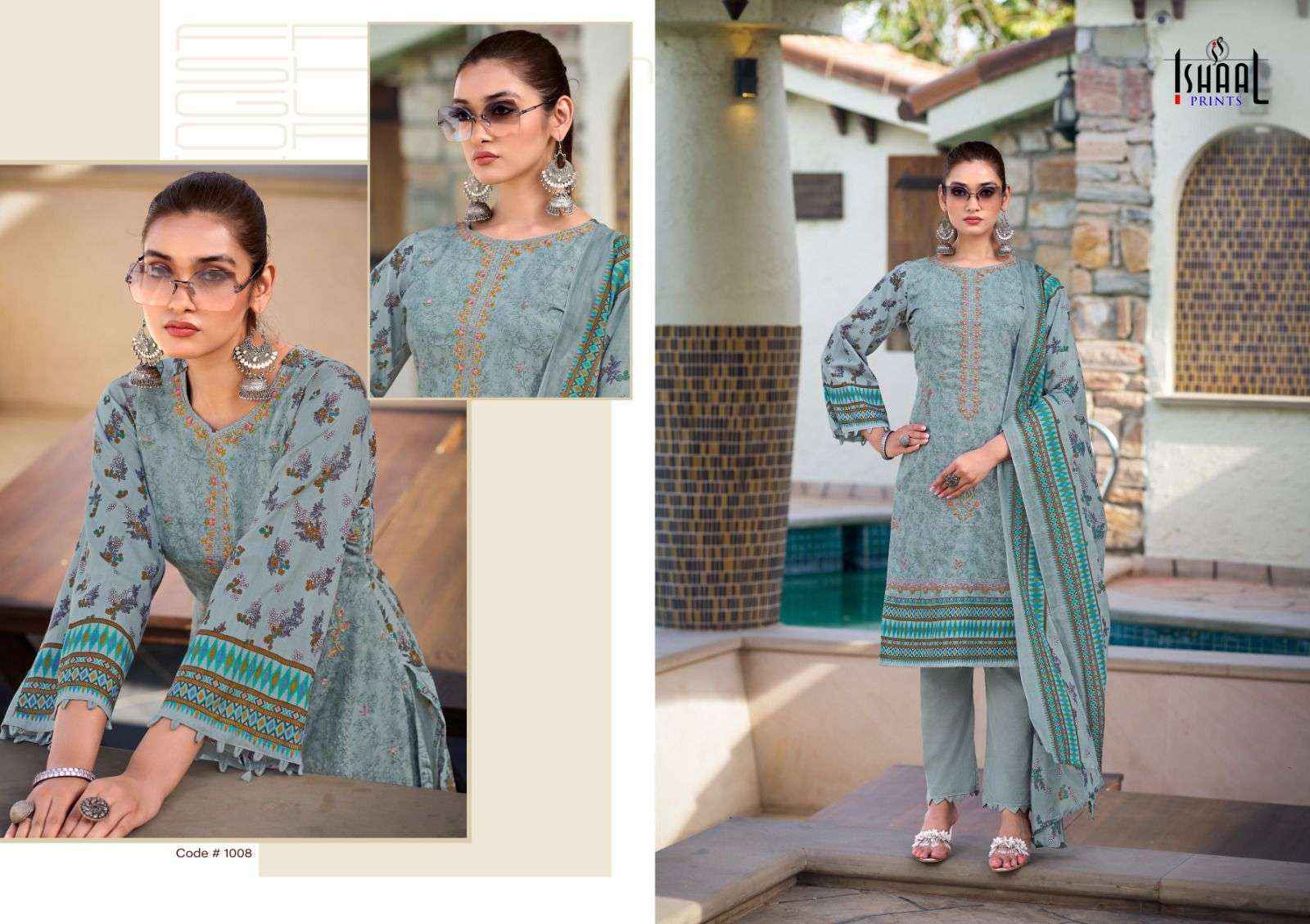 Ishaal Embroidered Vol 9 Cotton Pakistani Suits Wholesale ( 10 Pcs Catalog )