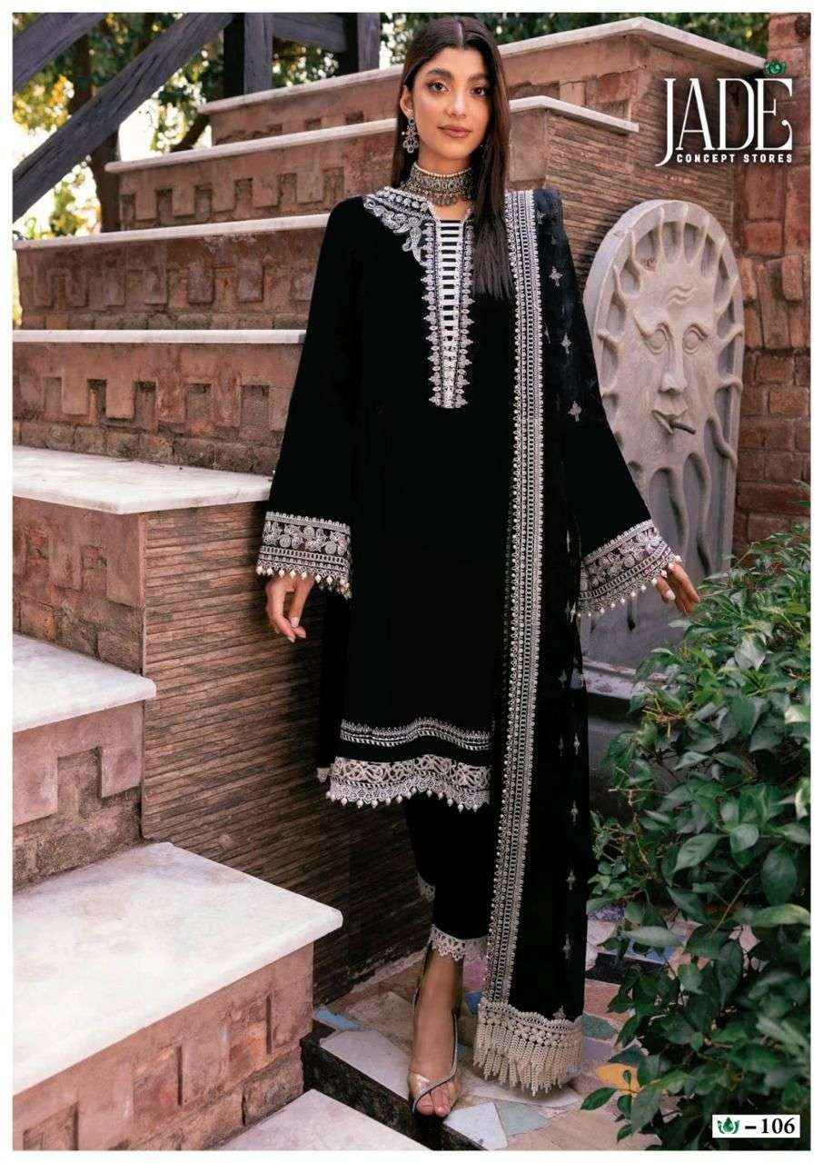 JADE BIN SAEED BLACK AND WHITE LAWN COTTON SUITS ( 6 PCS CATALOG )