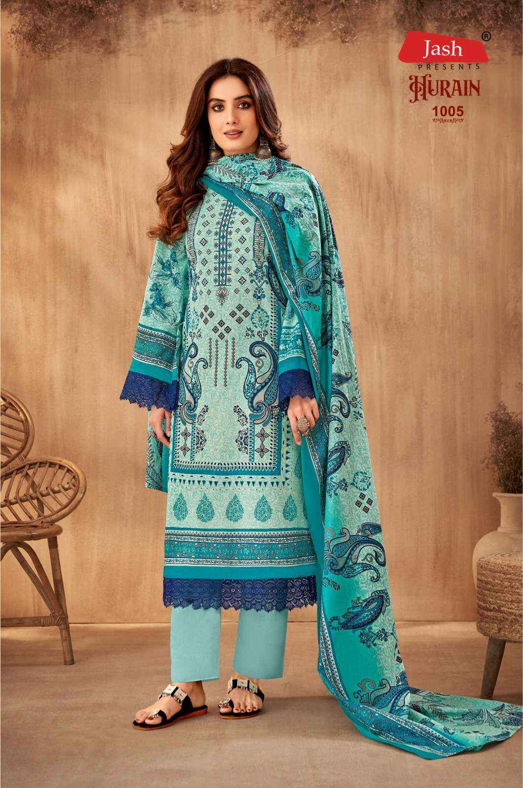 JASH HURAIN VOL 1 LAWN COTTON KARACHI STYLE SUITS ( 8 PCS CATALOG )