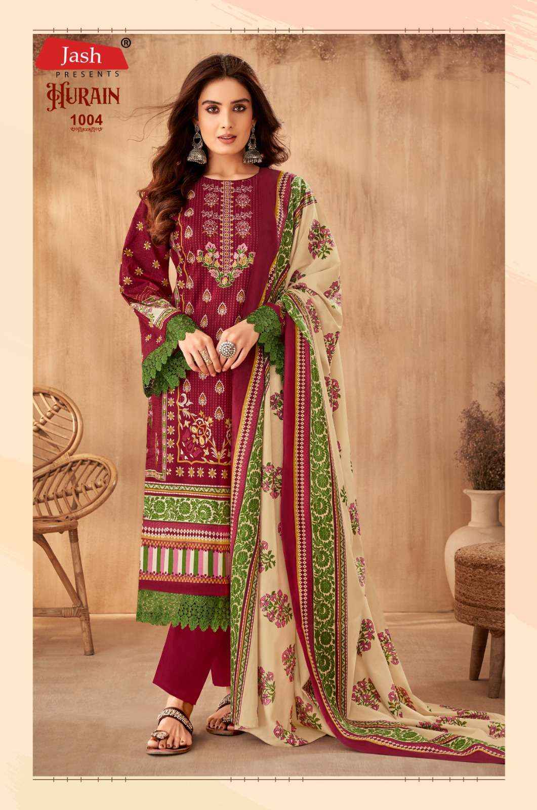 JASH HURAIN VOL 1 LAWN COTTON KARACHI STYLE SUITS ( 8 PCS CATALOG )