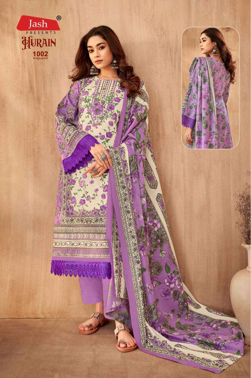 JASH HURAIN VOL 1 LAWN COTTON KARACHI STYLE SUITS ( 8 PCS CATALOG )