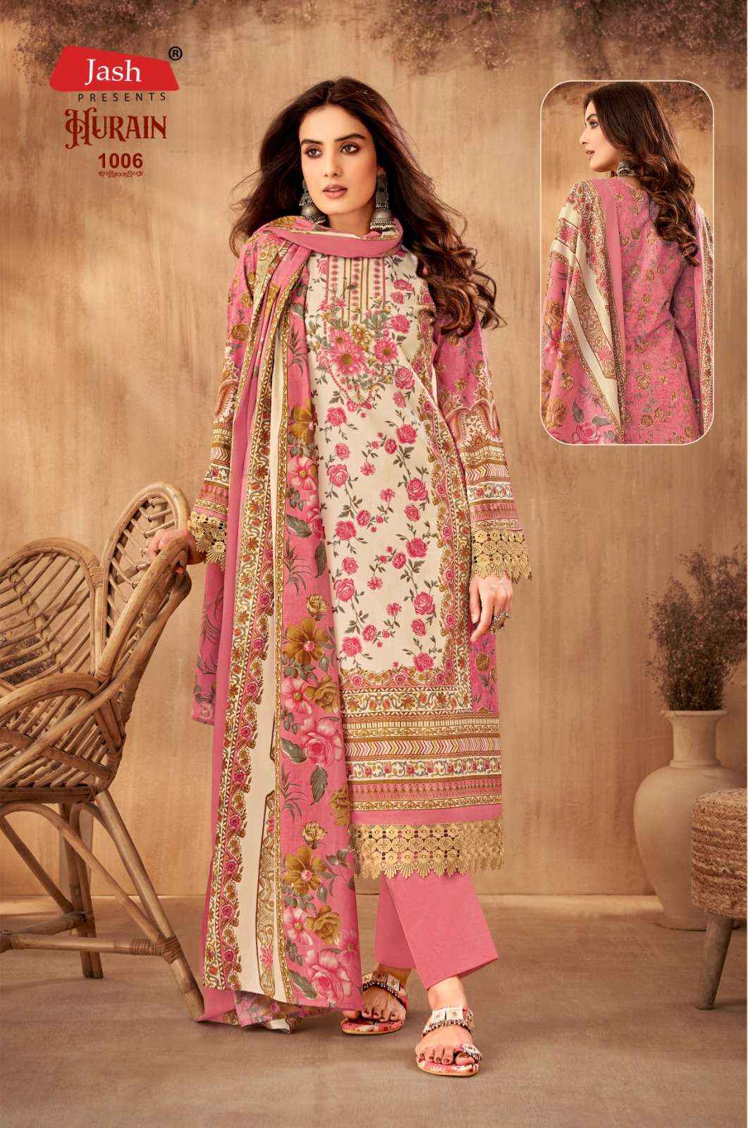 JASH HURAIN VOL 1 LAWN COTTON KARACHI STYLE SUITS ( 8 PCS CATALOG )