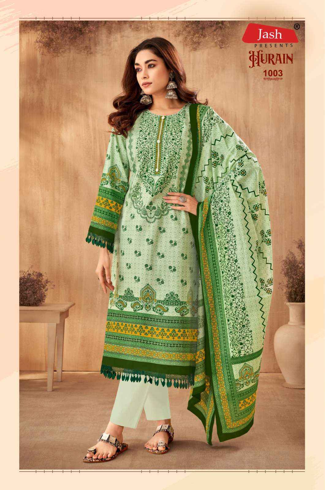 JASH HURAIN VOL 1 LAWN COTTON KARACHI STYLE SUITS ( 8 PCS CATALOG )