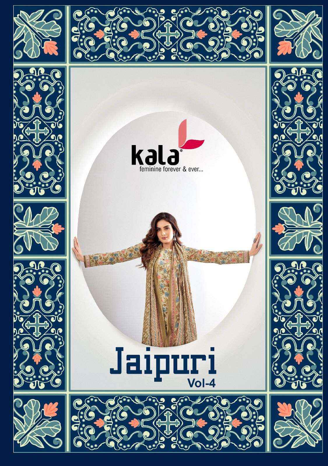 Kala Fashion Jaipuri Vol 4 Pure Cotton Salwar Suits ( 12 Pcs Catalog )