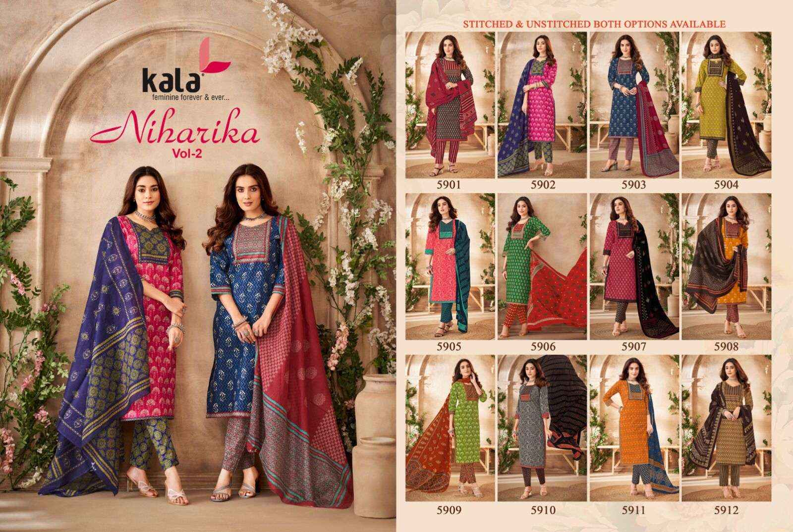 KALA FASHION NIHARIKA VOL 2 COTTON JAIPURI PRINT SUITS ( 12 PCS CATALOG )