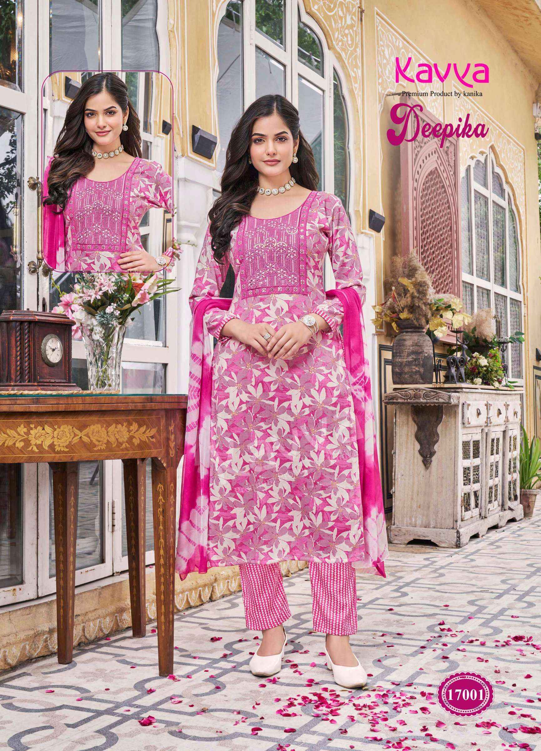 KAVYA DEEPIKA VOL 17 DESIGNER READYMADE SUITS TOP BOTTOM WITH DUPATTA ( 10 PCS CATALOG )