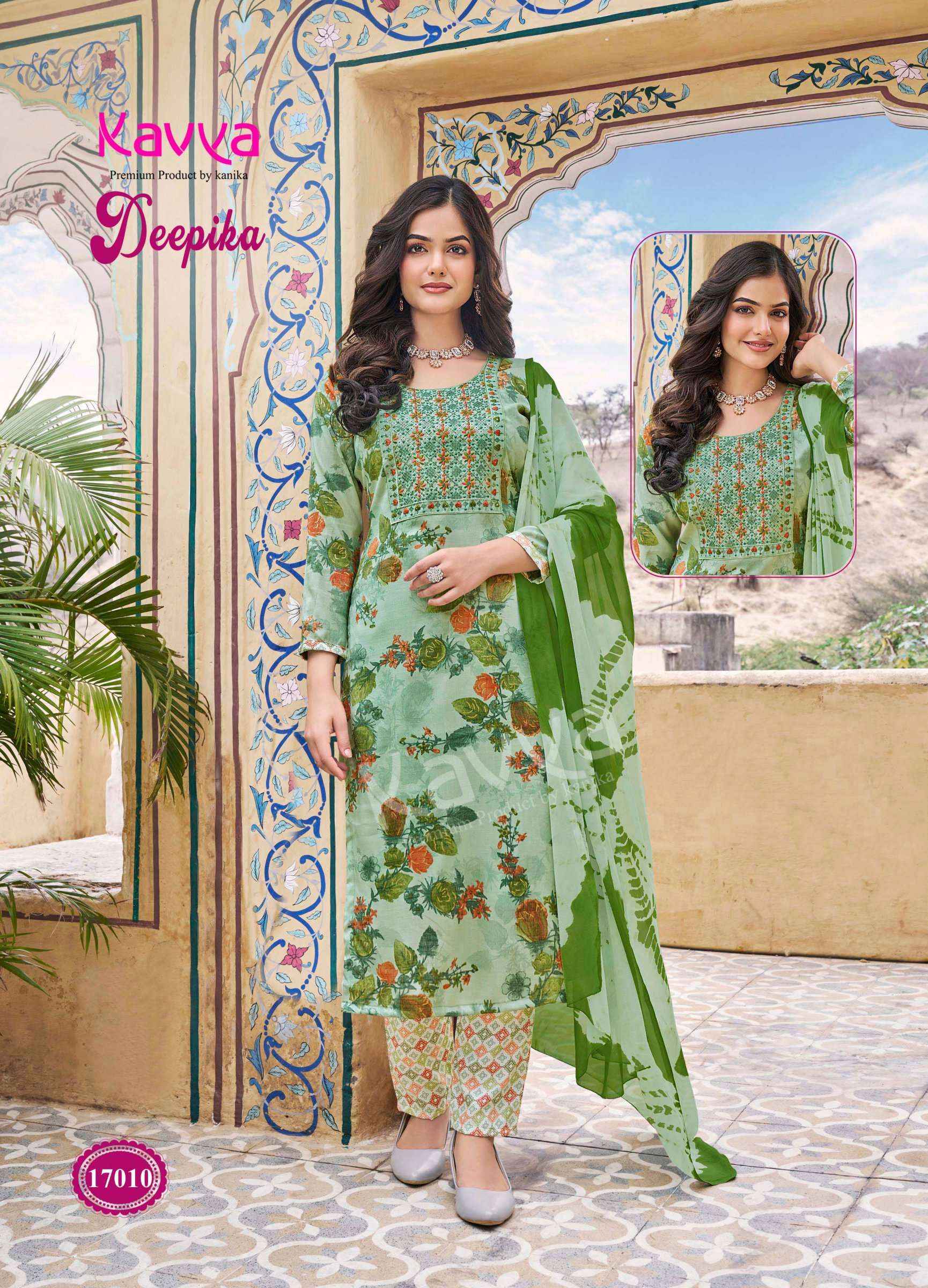 KAVYA DEEPIKA VOL 17 DESIGNER READYMADE SUITS TOP BOTTOM WITH DUPATTA ( 10 PCS CATALOG )