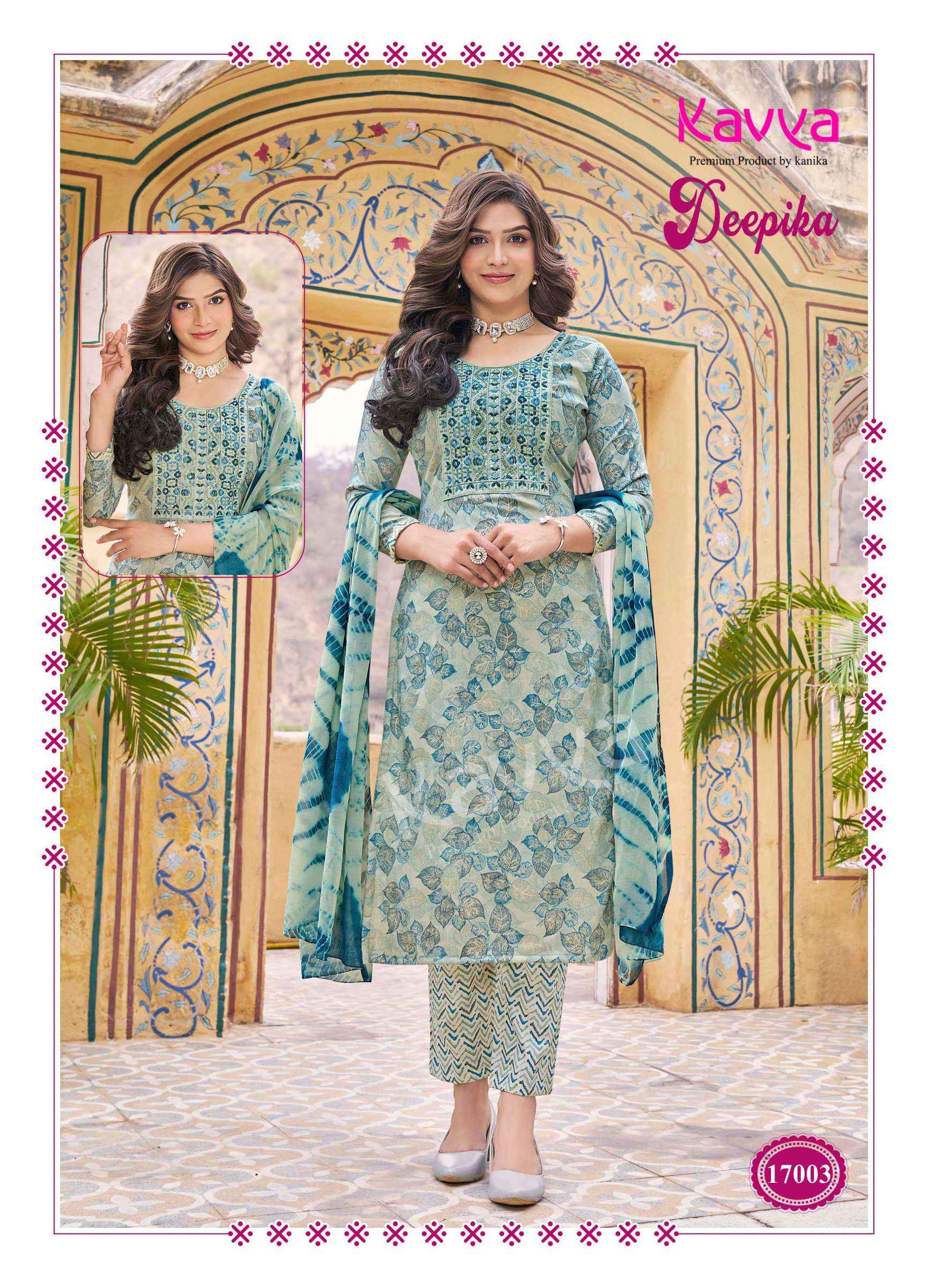 KAVYA DEEPIKA VOL 17 DESIGNER READYMADE SUITS TOP BOTTOM WITH DUPATTA ( 10 PCS CATALOG )