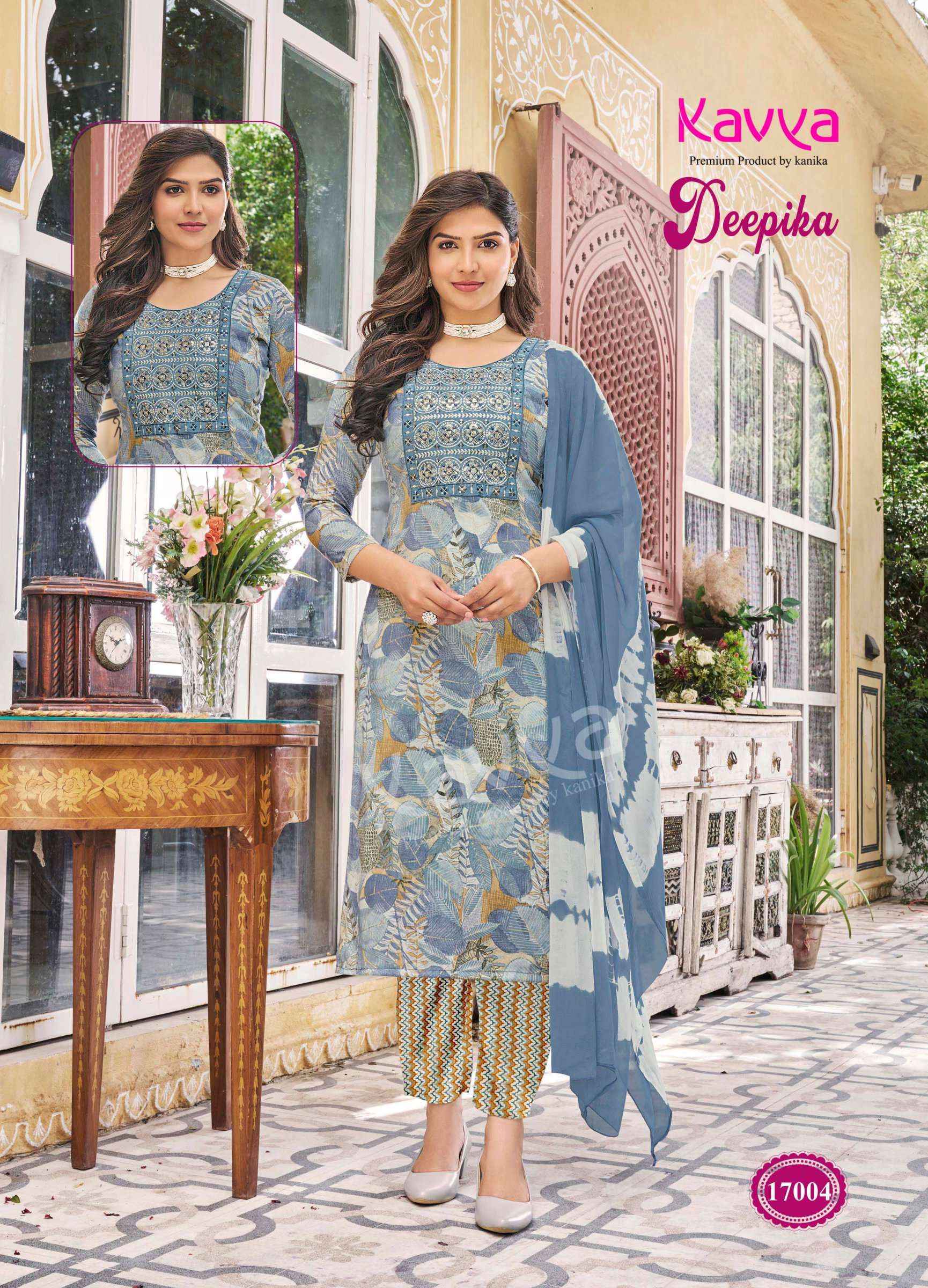 KAVYA DEEPIKA VOL 17 DESIGNER READYMADE SUITS TOP BOTTOM WITH DUPATTA ( 10 PCS CATALOG )