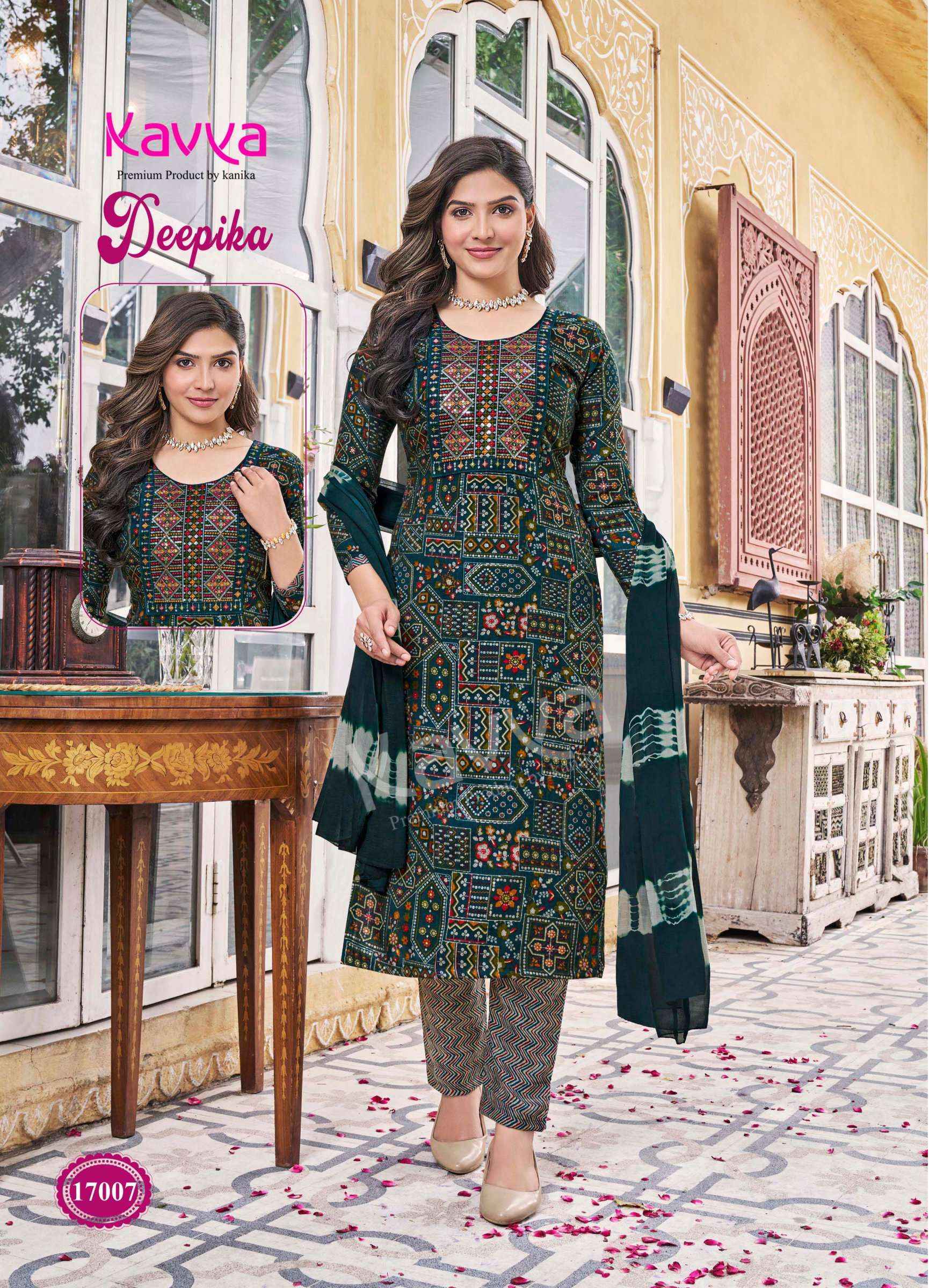 KAVYA DEEPIKA VOL 17 DESIGNER READYMADE SUITS TOP BOTTOM WITH DUPATTA ( 10 PCS CATALOG )