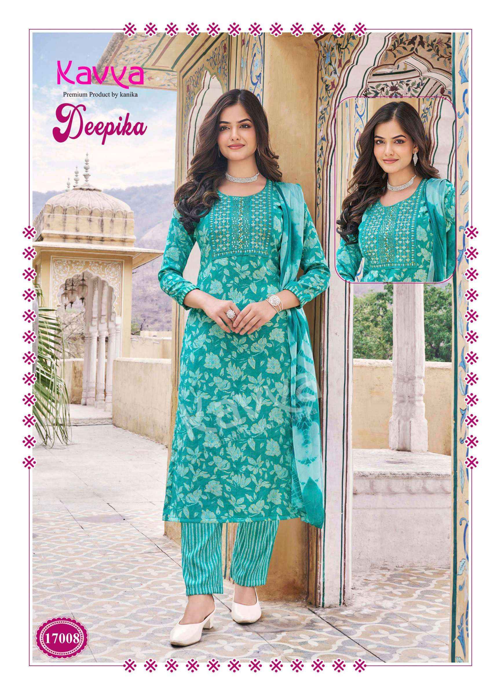 KAVYA DEEPIKA VOL 17 DESIGNER READYMADE SUITS TOP BOTTOM WITH DUPATTA ( 10 PCS CATALOG )