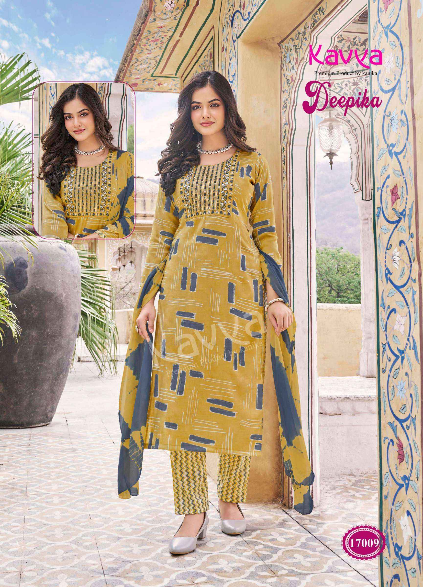 KAVYA DEEPIKA VOL 17 DESIGNER READYMADE SUITS TOP BOTTOM WITH DUPATTA ( 10 PCS CATALOG )