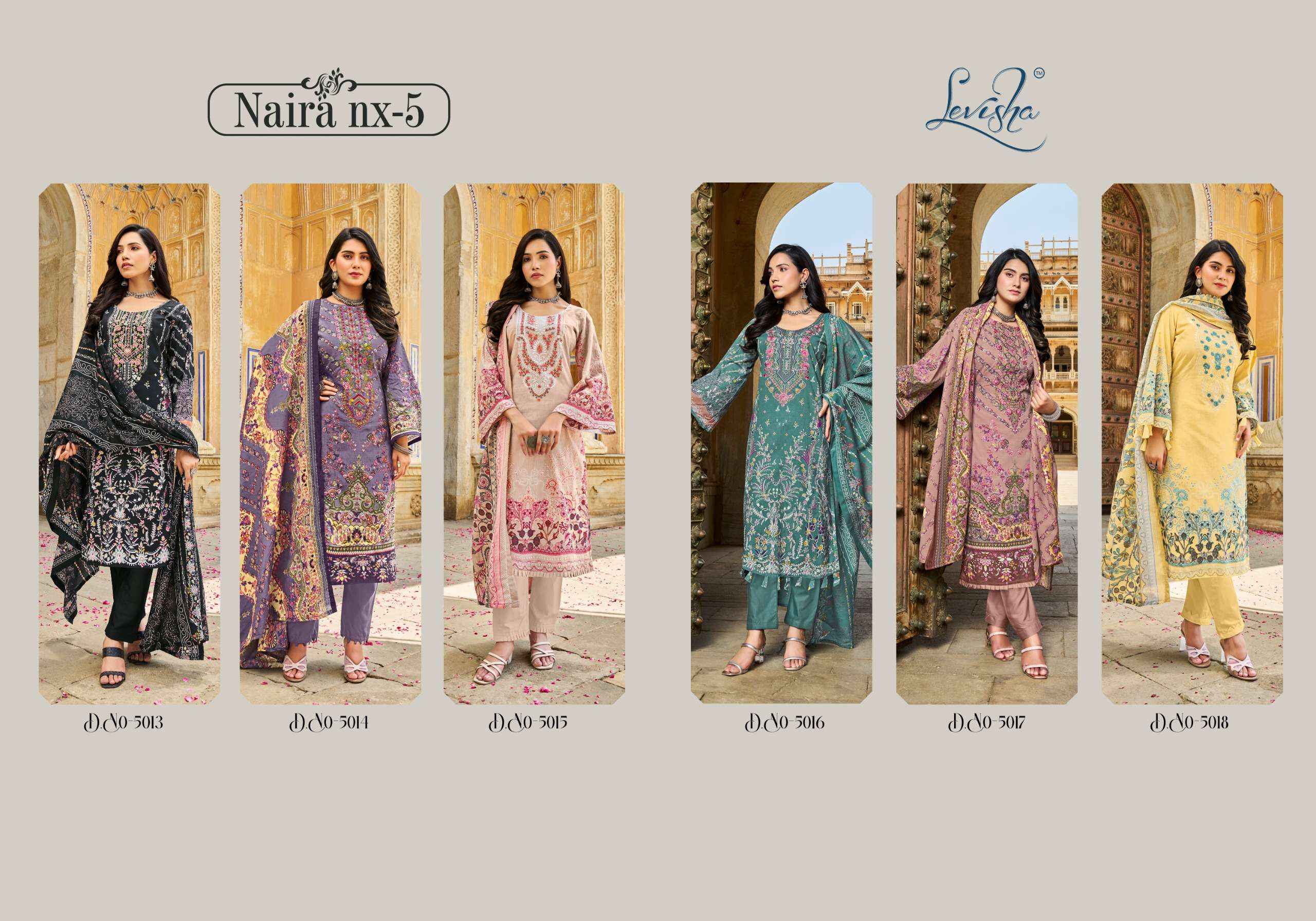 LEVISHA NAIRA NX VOL 5 COTTON DIGITAL PAKISTANI SUIT ( 6 PCS CATALOG )