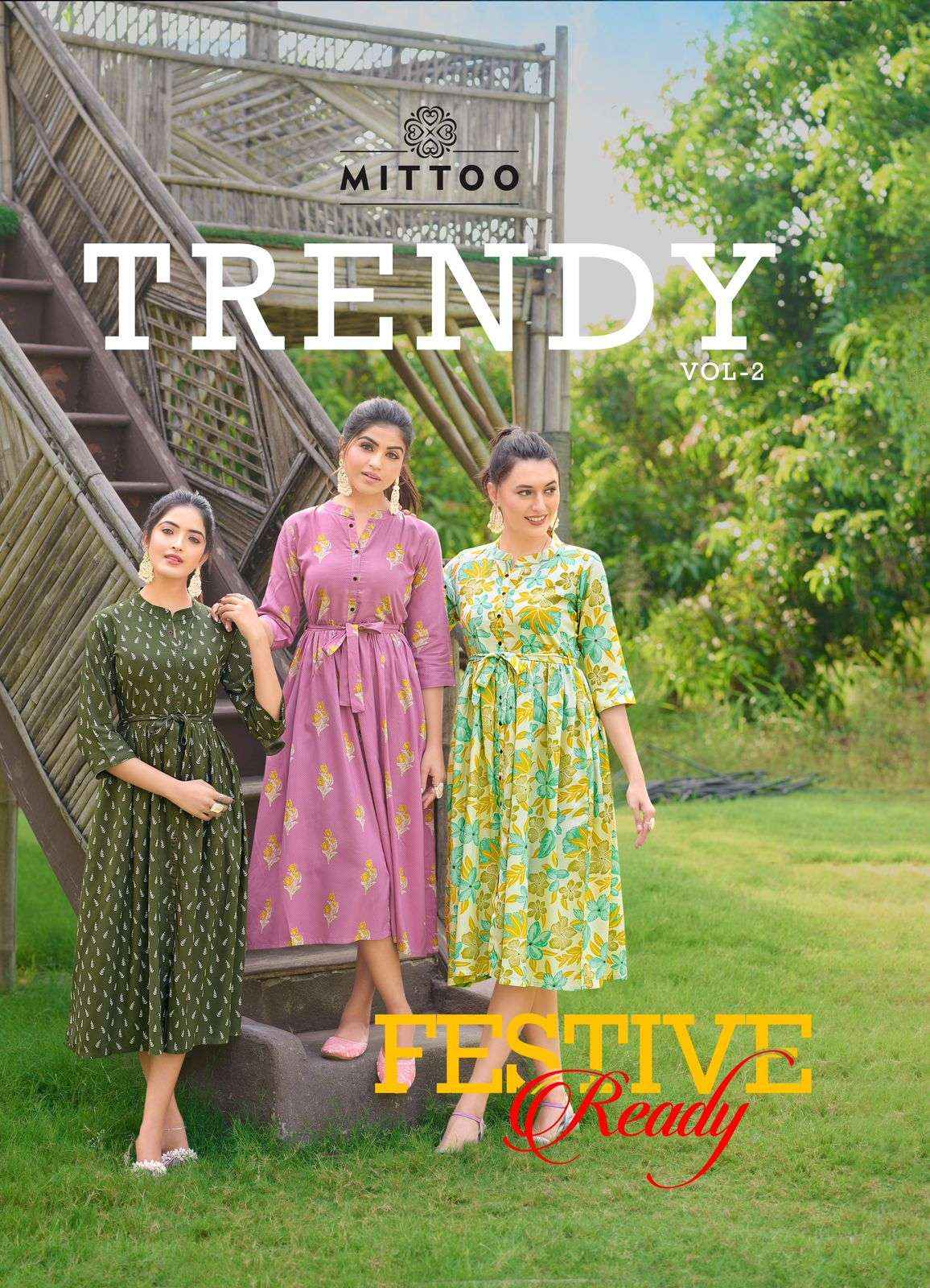 MITTOO TRENDY VOL 2 RAYON PRINTS FANCY MIDI GOWN ( 6 PCS CATALOG )