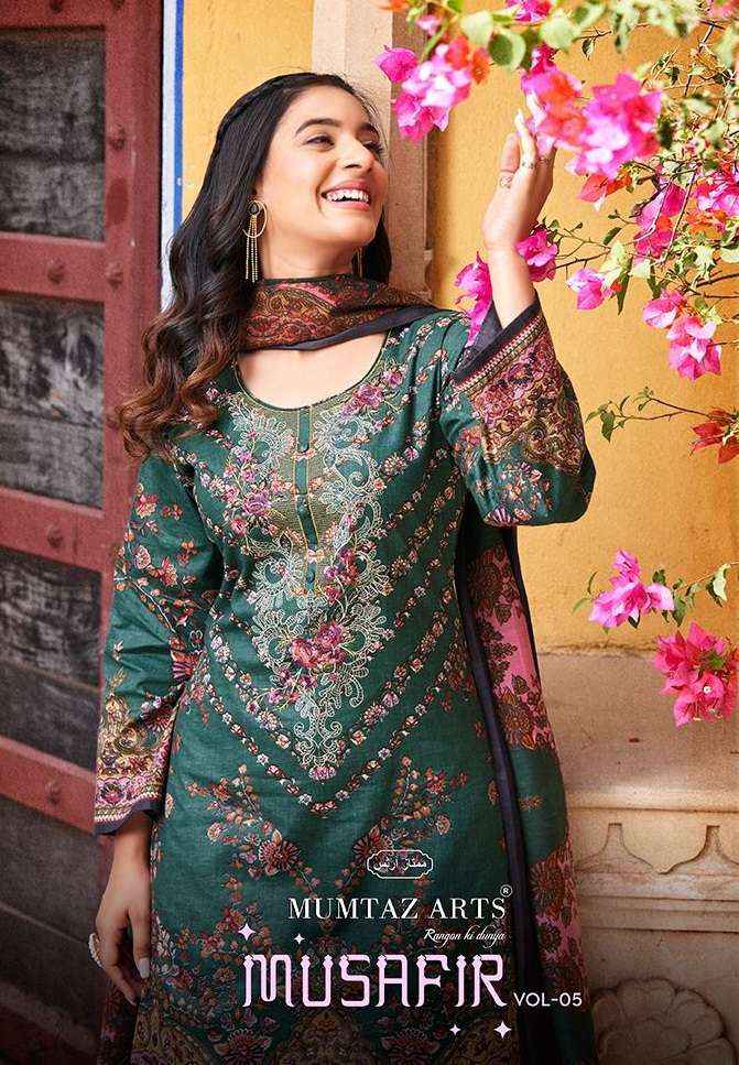 MUMTAZ ARTS MUSAFIR VOL 5 LAWN COTTON DESIGNER SUIT ( 8 PCS CATALOG )