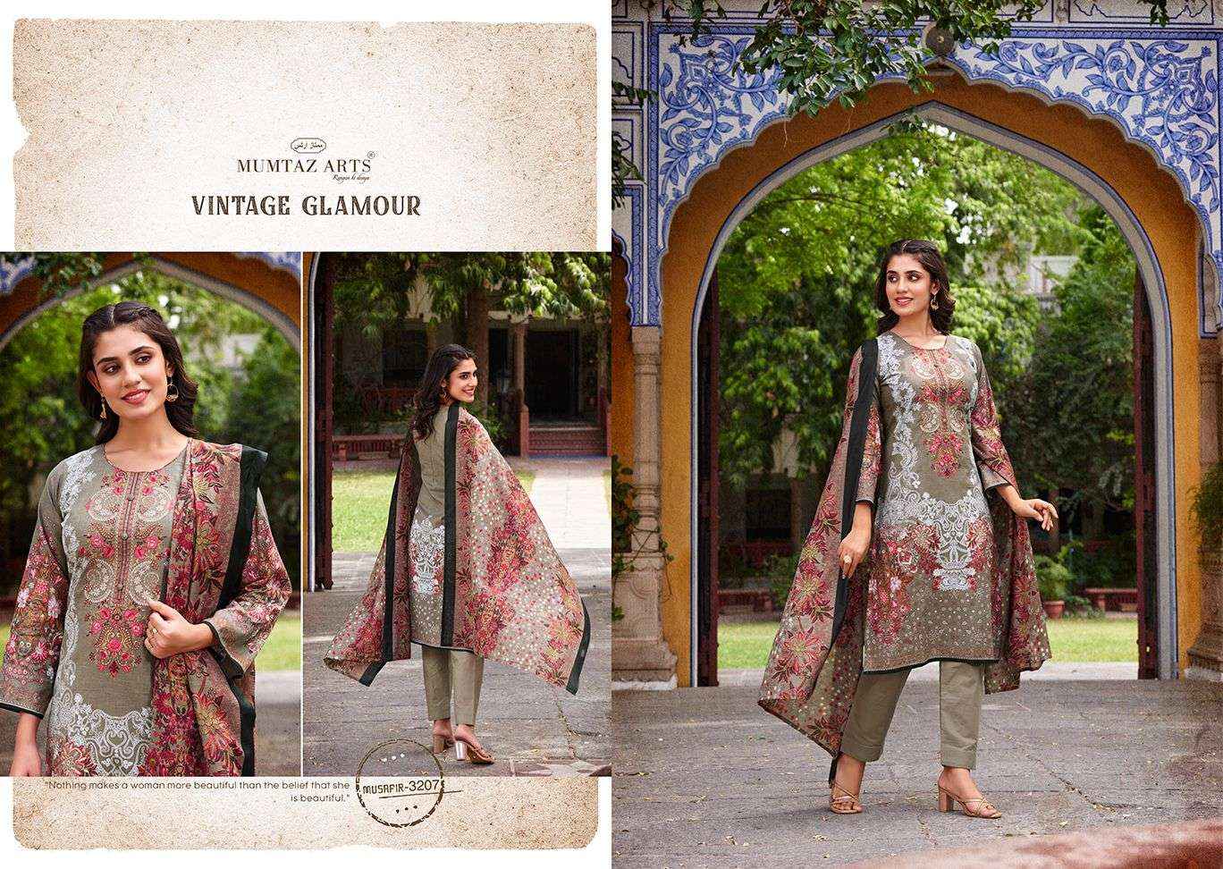 MUMTAZ ARTS MUSAFIR VOL 5 LAWN COTTON DESIGNER SUIT ( 8 PCS CATALOG )